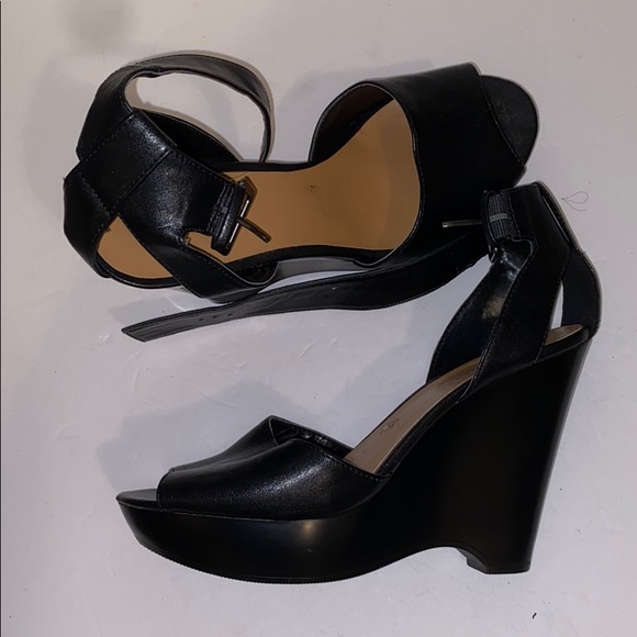 Nine West Shoes - Black leather wedges